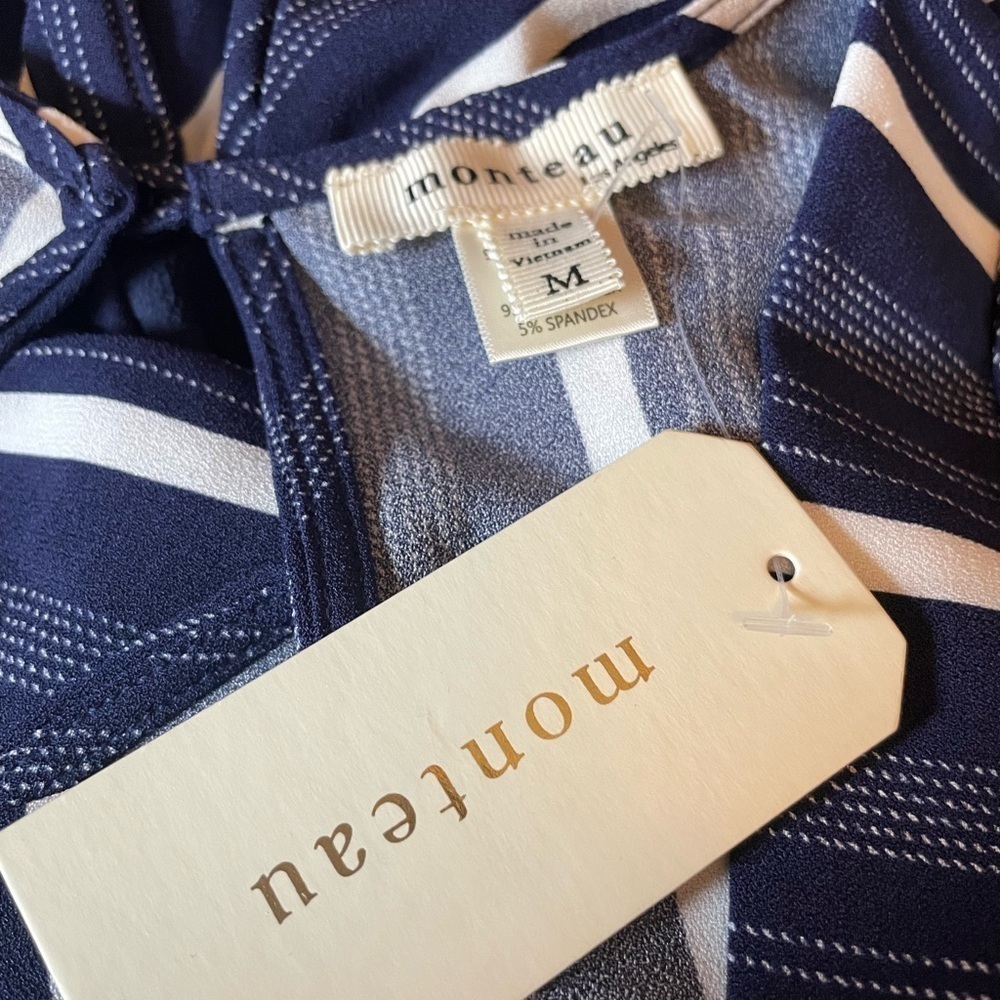 Monteau navy and cream jumpsuit - Picture 4 of 5